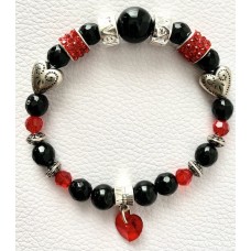 513 bracelet LOVE sur elastique onyx et swarovski